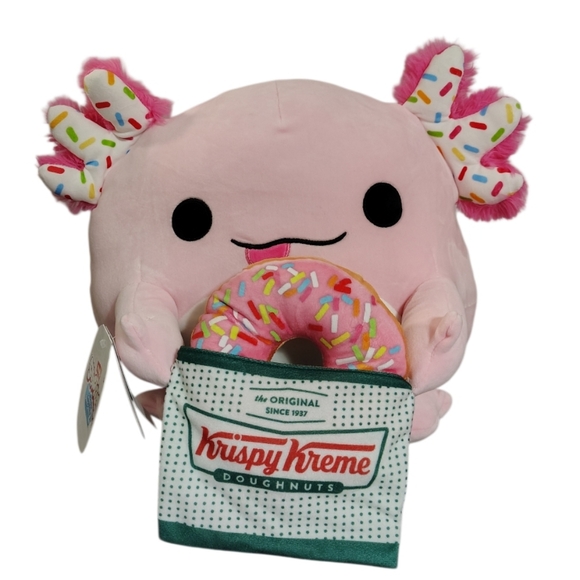 Zuru Snackles Abbie Krispy Kreme Donuts Axolotl Plush Squishy NWT - Picture 8 of 9